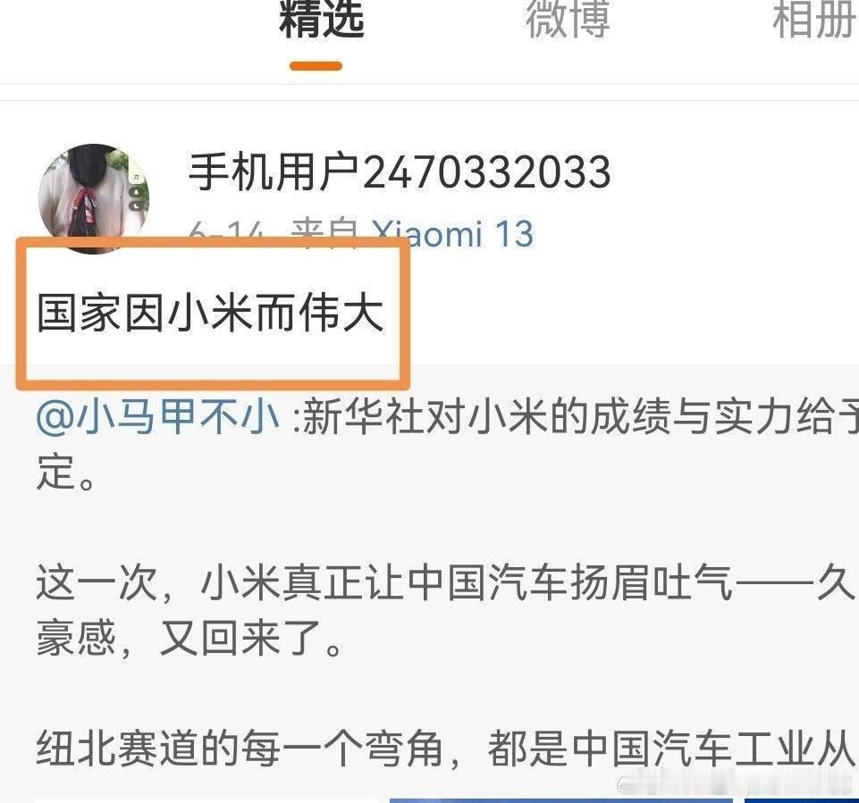 “国家因小米而伟大” 