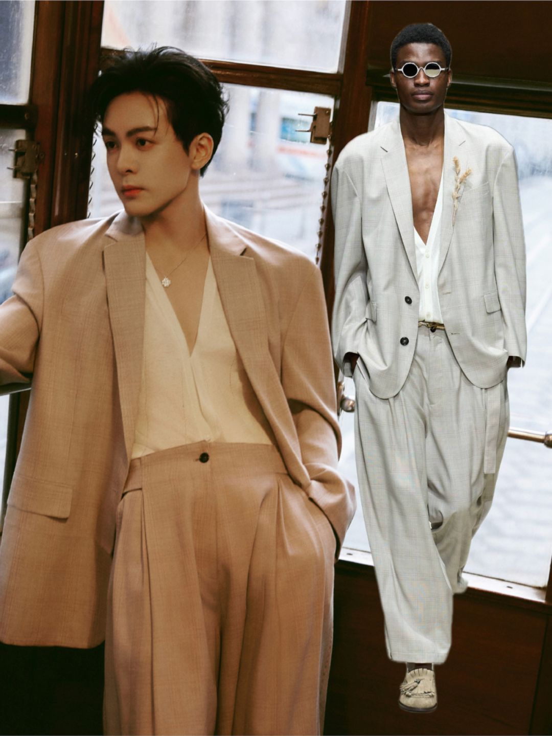 米兰男装周，曾舜晞身着Emporio Armani 2025春夏系列廓形剪裁西装