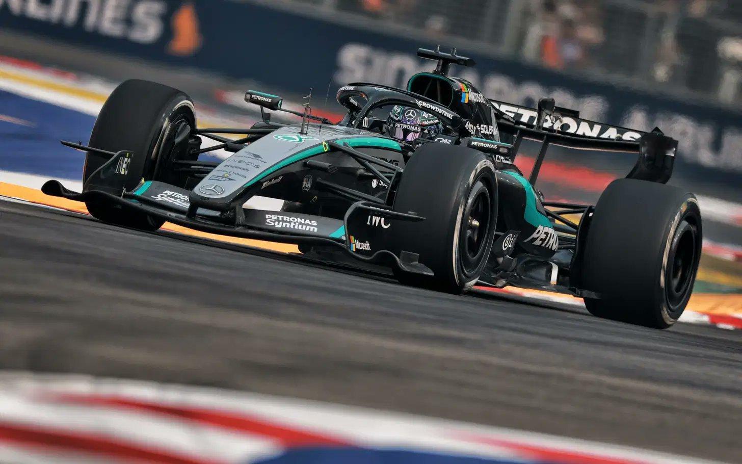 F1[超话]新加坡练习赛：拉塞尔做出最快，领先于勒克莱尔和诺里斯，4-10位分别