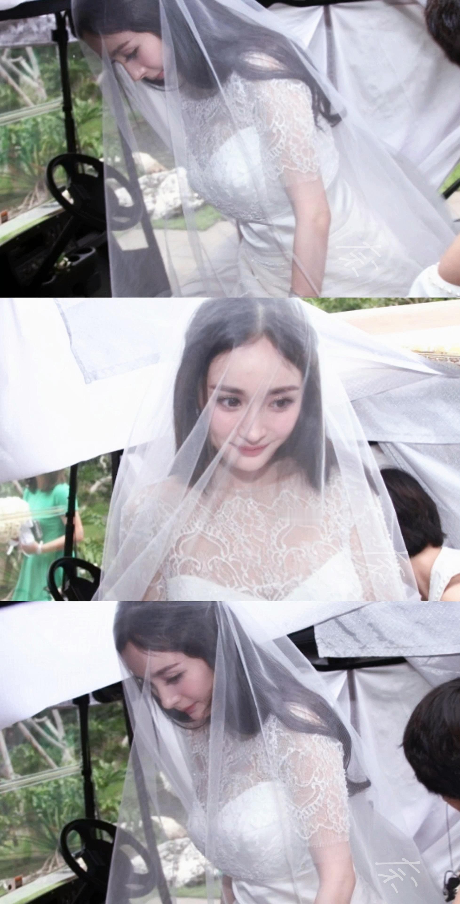 见过她穿白纱最温柔的样子杨幂还是放不下她那破剪刀手