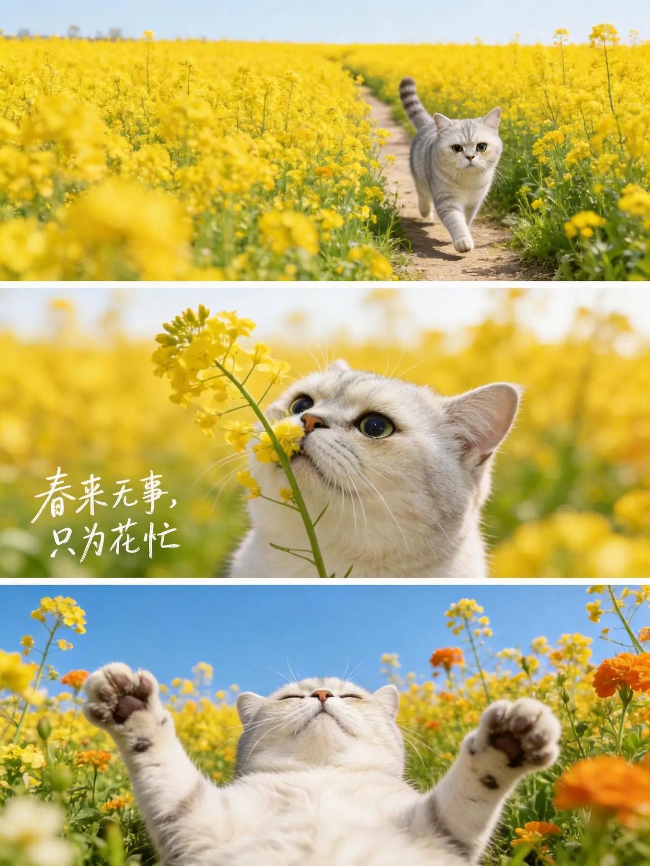 AI日系油菜花写真 ai创作 搞怪宠物拍照 宠物呆萌定格照 宠物幼崽迷惑行为