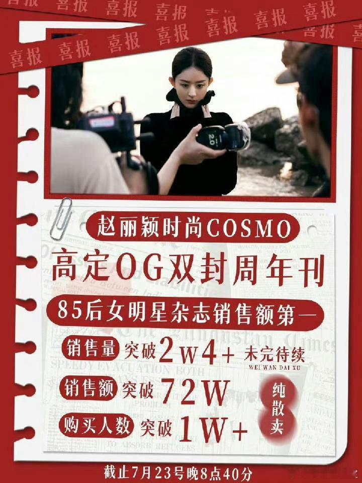 丽现在杂志还能卖2w本啊？厉害厉害👍赵丽颖 ​​​