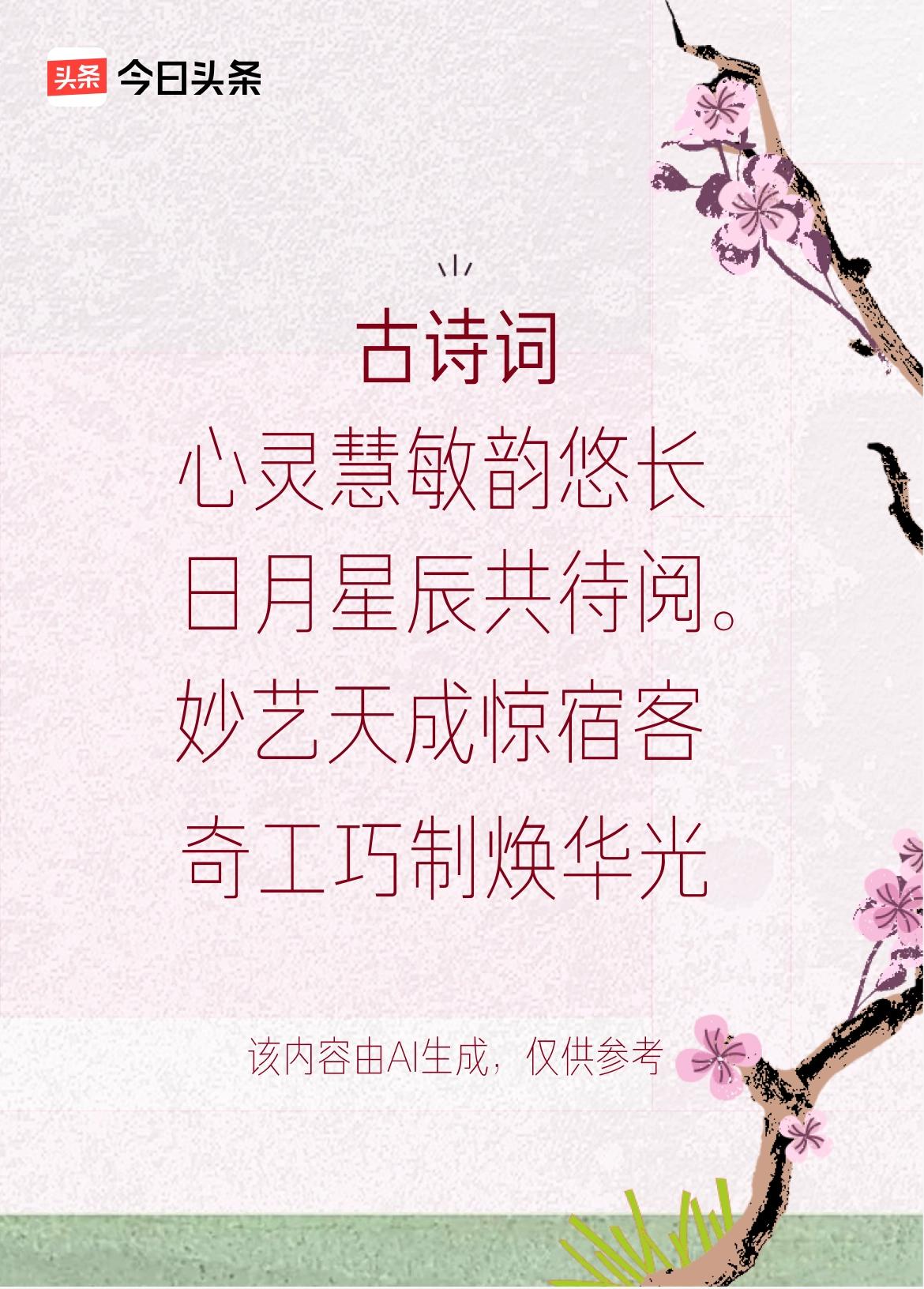 文学创作大会：心灵慧敏韵悠长，手巧神思技艺强，妙艺天成惊宿客，奇工巧制焕华光。戳