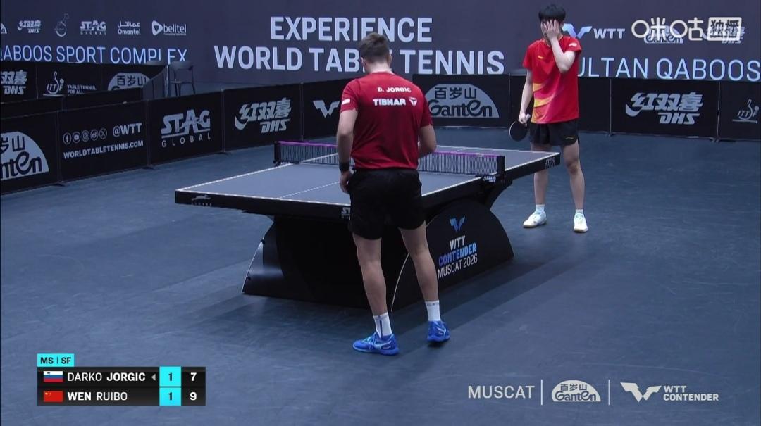 小将温瑞博3：1大胜斯洛文尼亚达科，晋级决赛！


温瑞博2007年生，世界排名