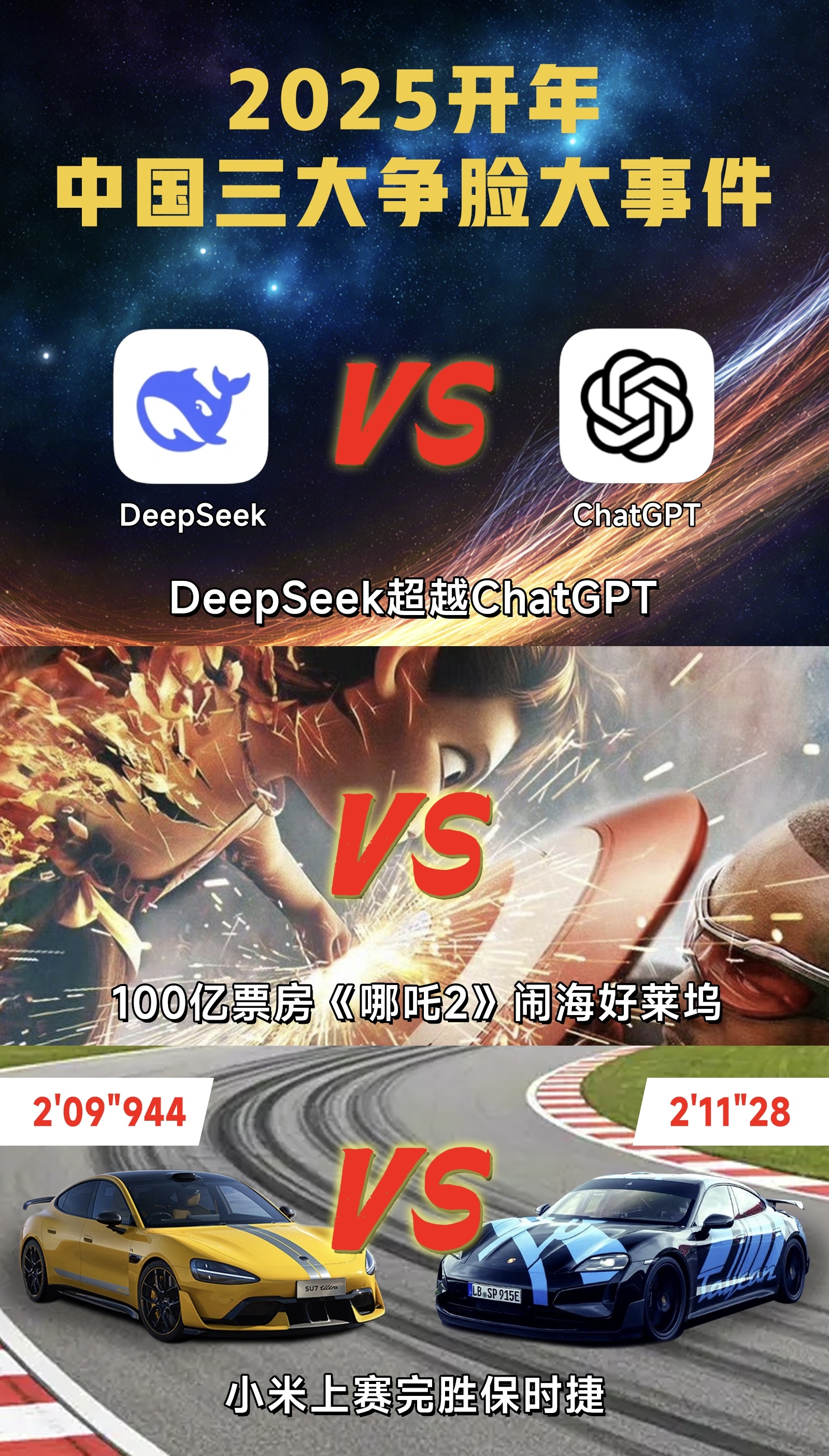 蛇年王炸了，太争气了！先有《哪吒2》票房破百亿直接闹翻好莱坞、后有DeepSee