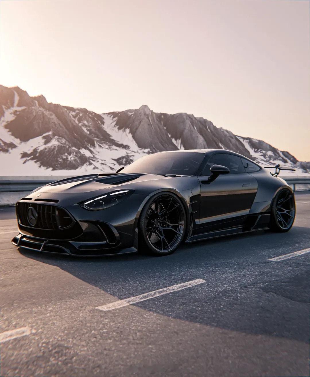 奔驰奔驰AMG GT R黑武士版效果图 奔驰AMG GT R黑武士版效果图，大家