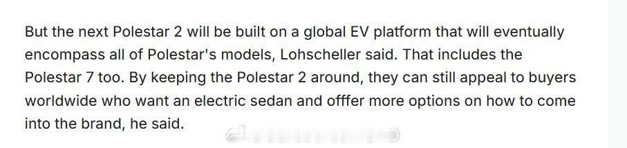 🔻年初媒体对极星CEO Michael Lohscheller的采访中提到——
