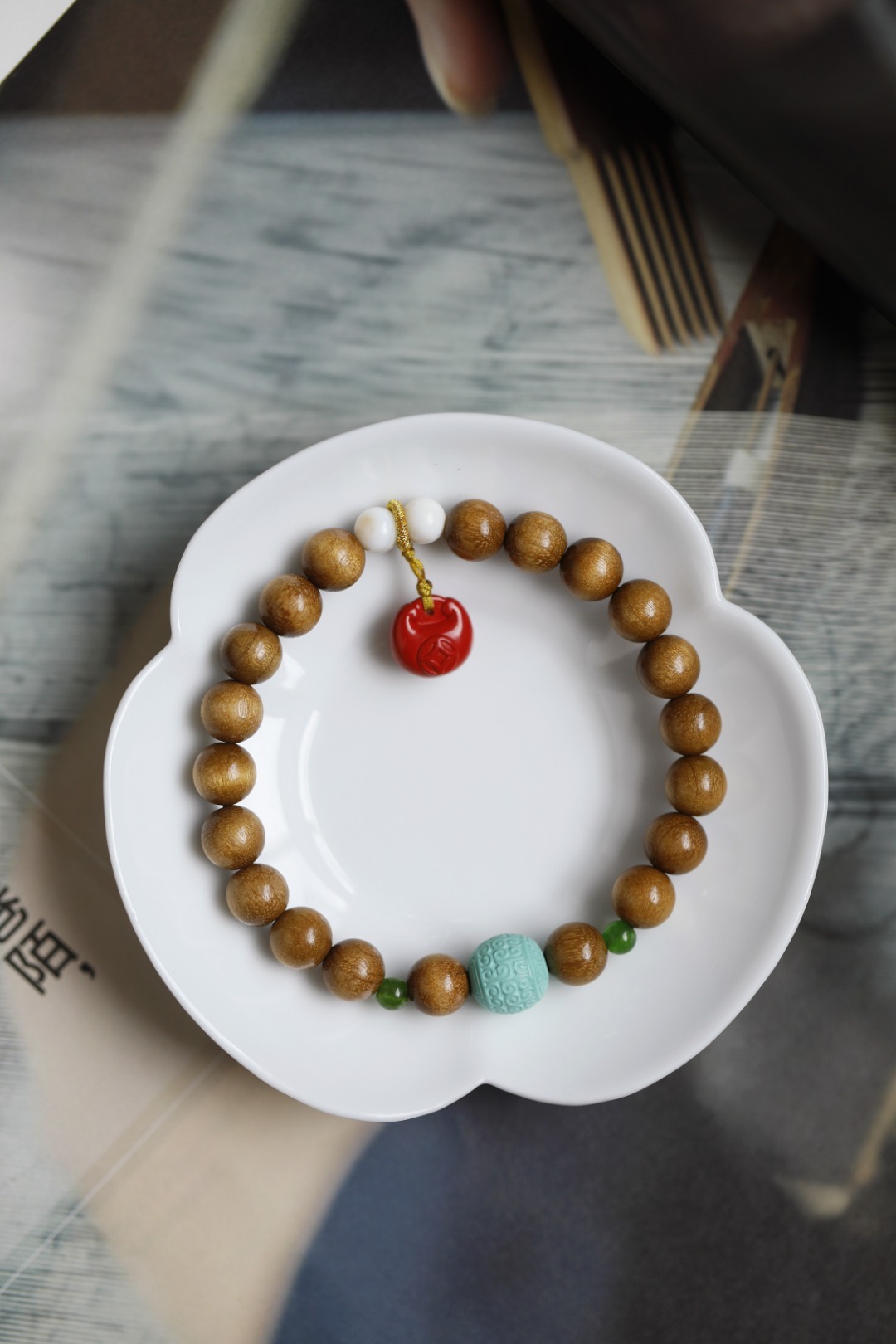 金丝楠木【云艺】8mm 20颗金丝楠木特有的金丝纹理，如绸缎般细腻，料质细腻，楠