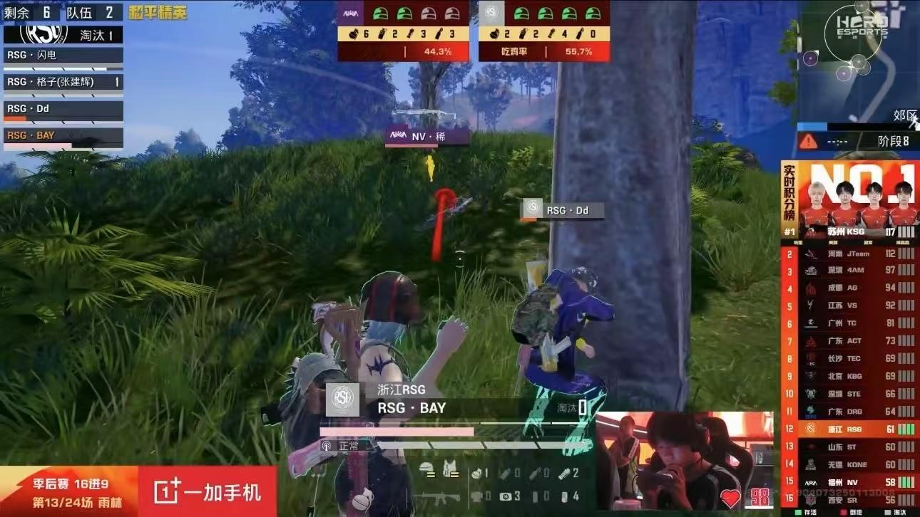 RSG季后赛首鸡季后赛第三天首场较量，恭喜RSG单场13分满编收下季后赛首鸡！真