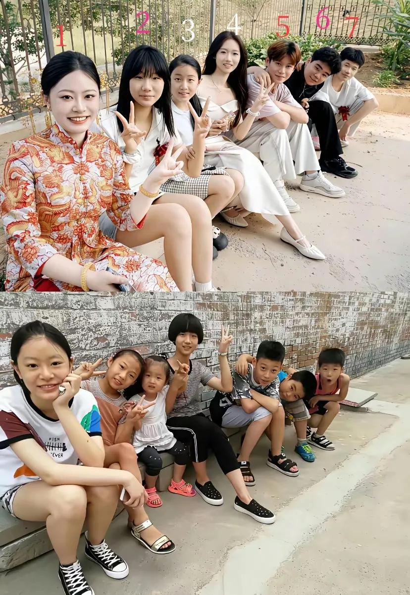 网友:
十年前的小玩伴，十年后再相聚，一转眼都长大了！
你们觉得谁的变化最大？[