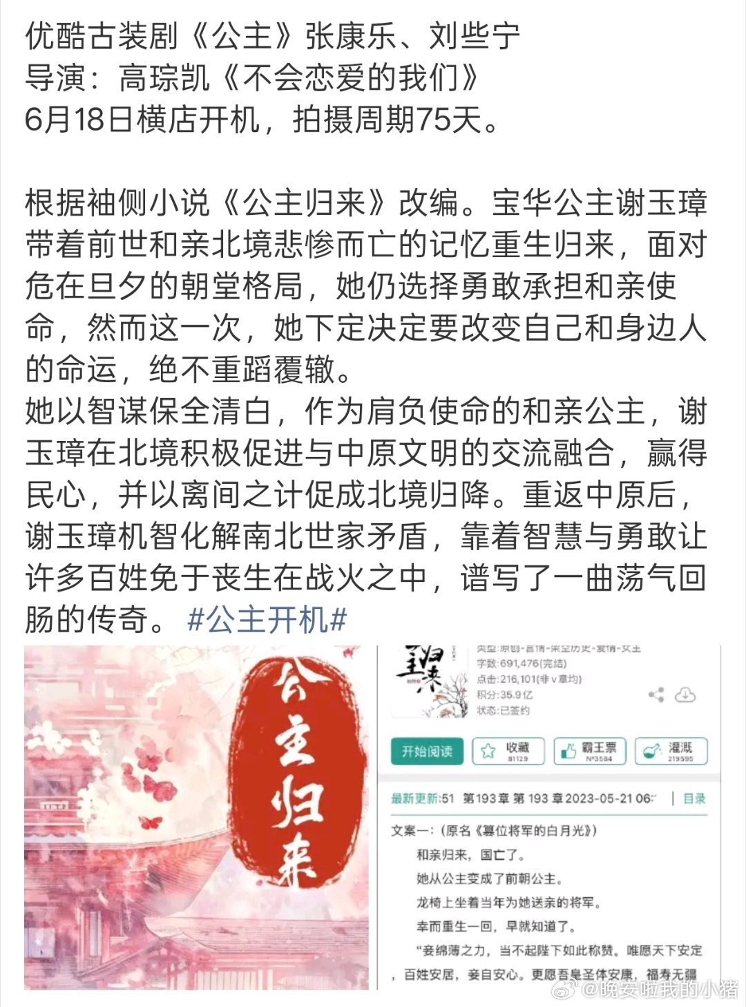 公主女主刘些宁，男主张康乐换成黄俊捷了 