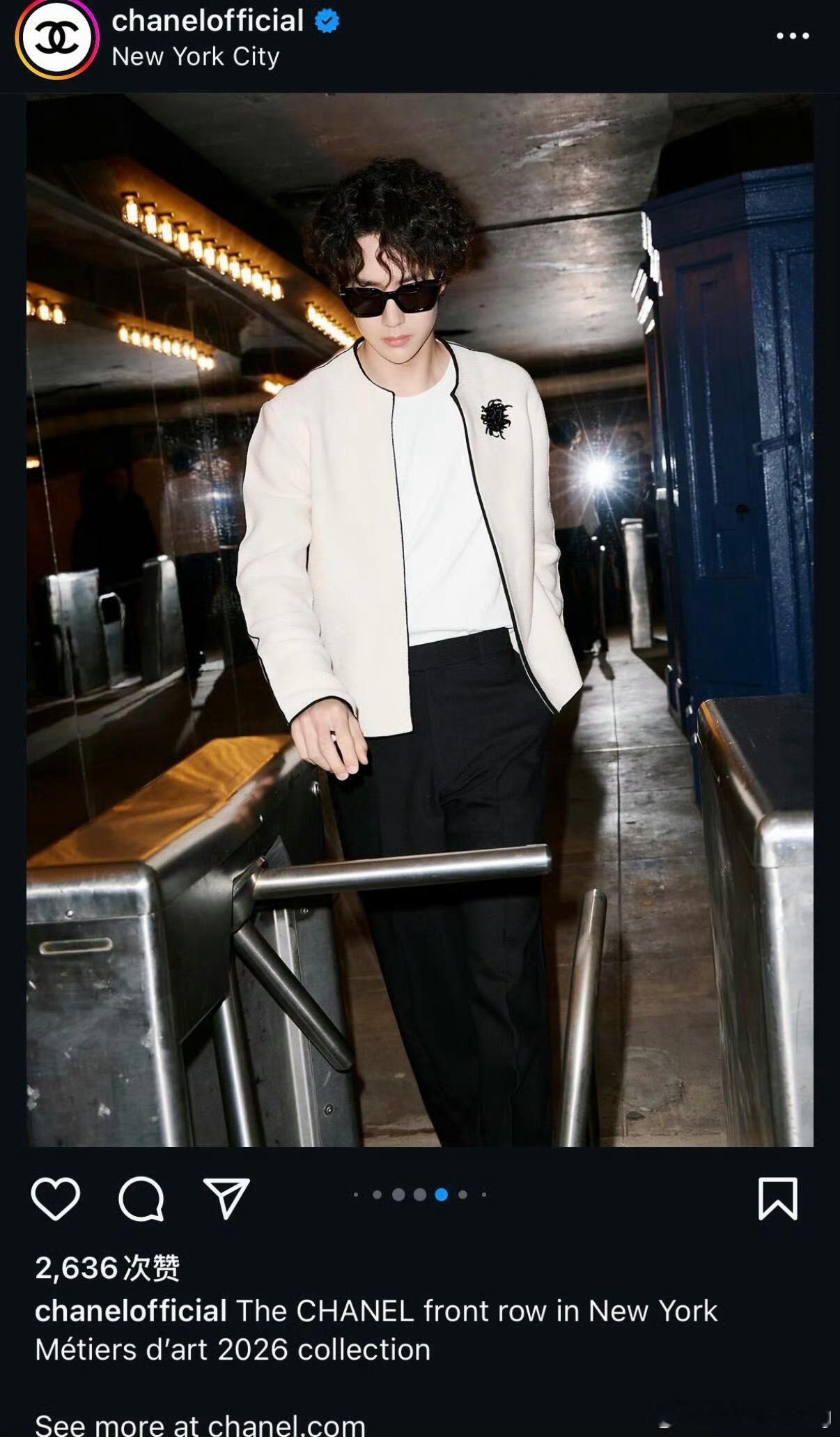 香奈儿ins更新王一博出席图博哥这个奢牌含金量真的好高… 