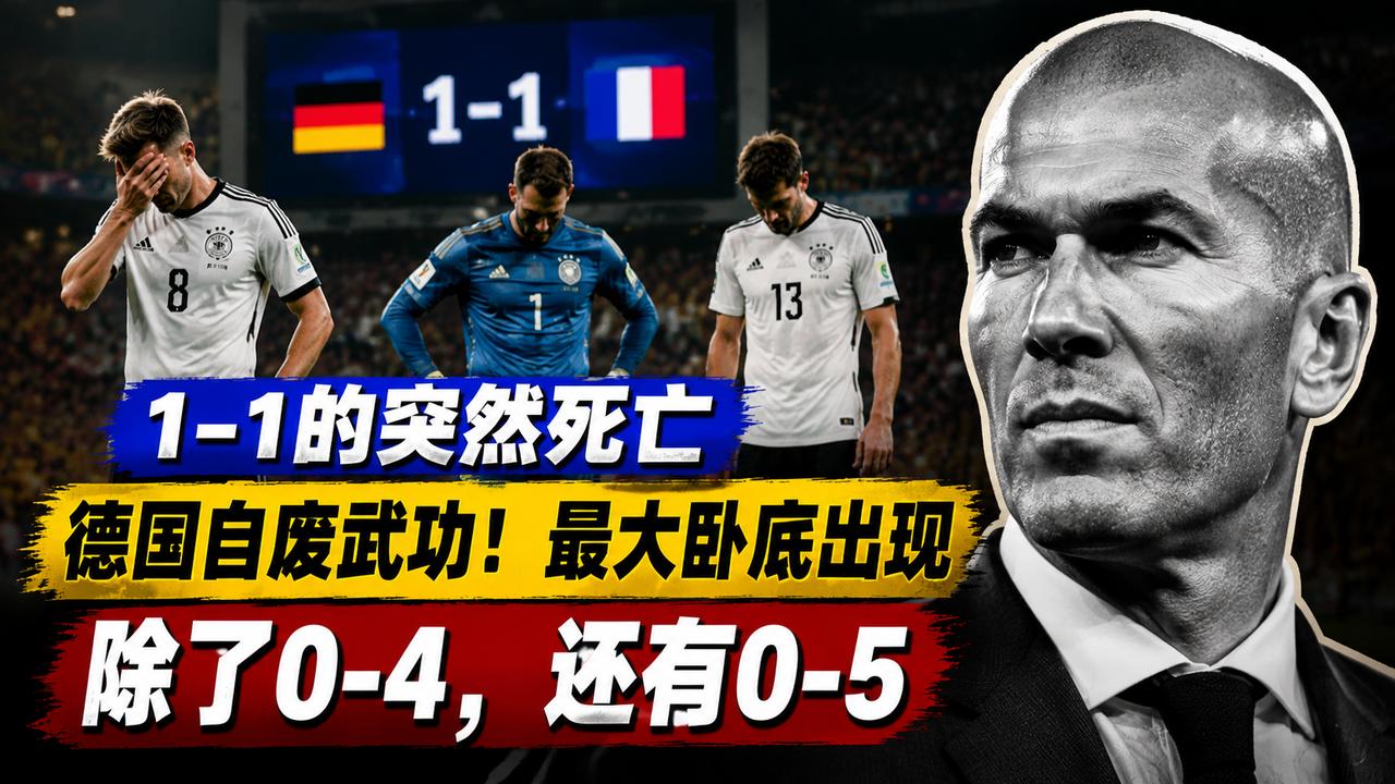 1-1的突然死亡，德国自废武功！最大卧底出现，除了0-4，还有0-5
四星德国为