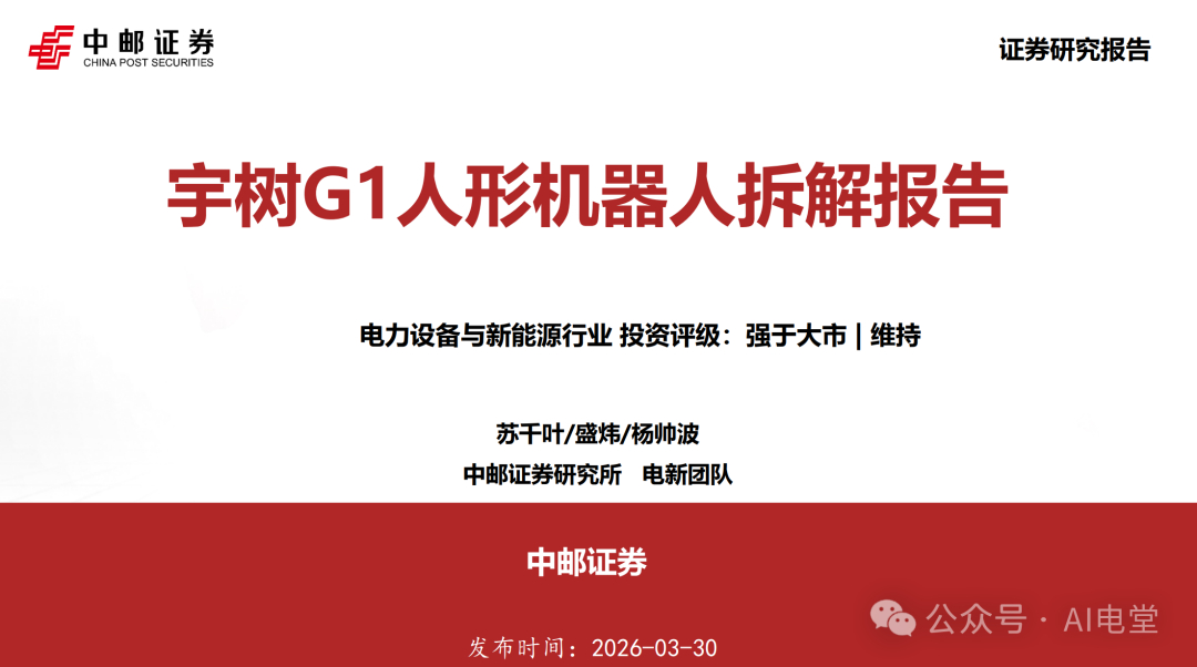 宇树G1人形机器人拆解报告网页链接