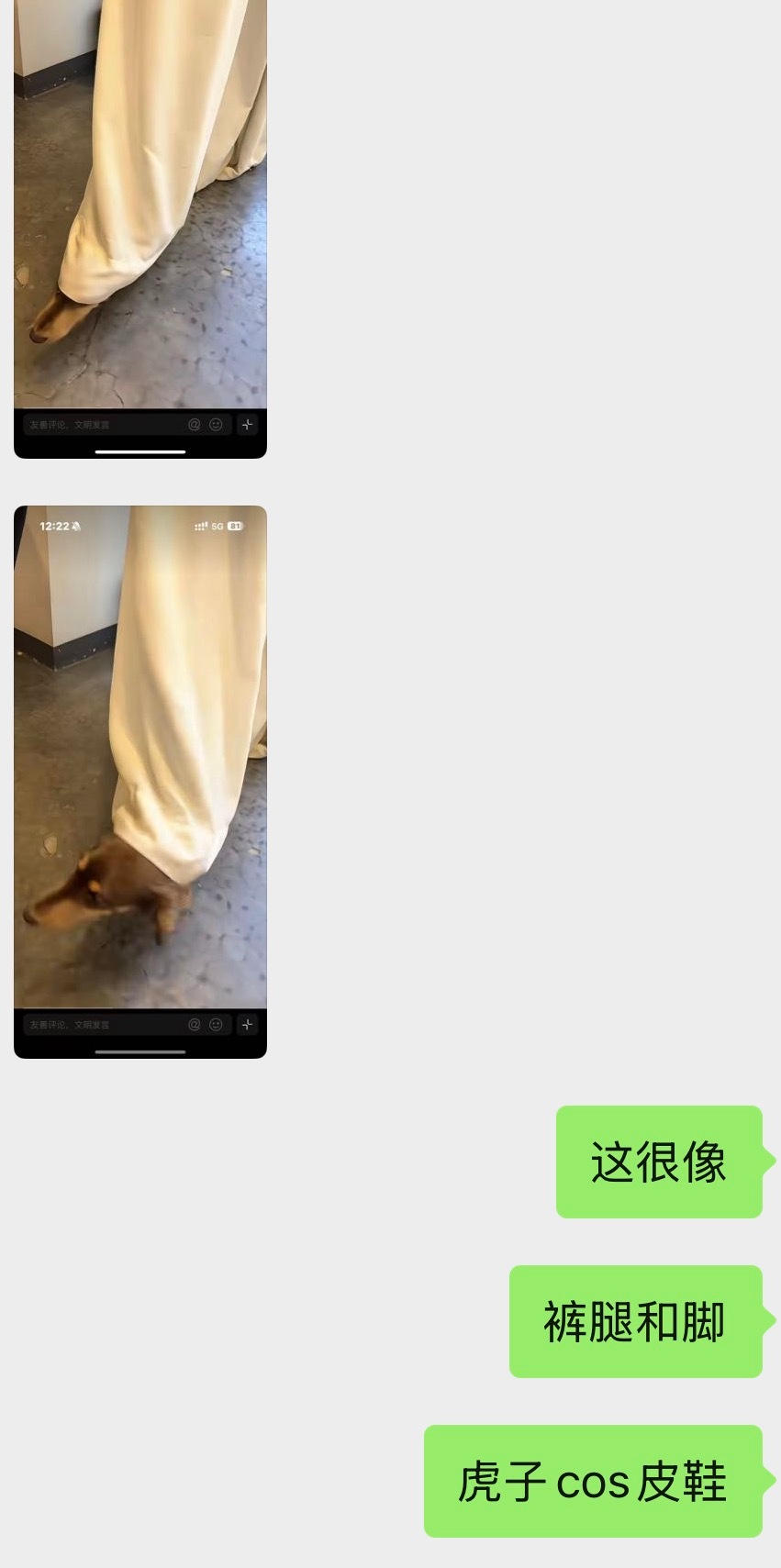 真的很像穿皮鞋的人把腿伸出来了 