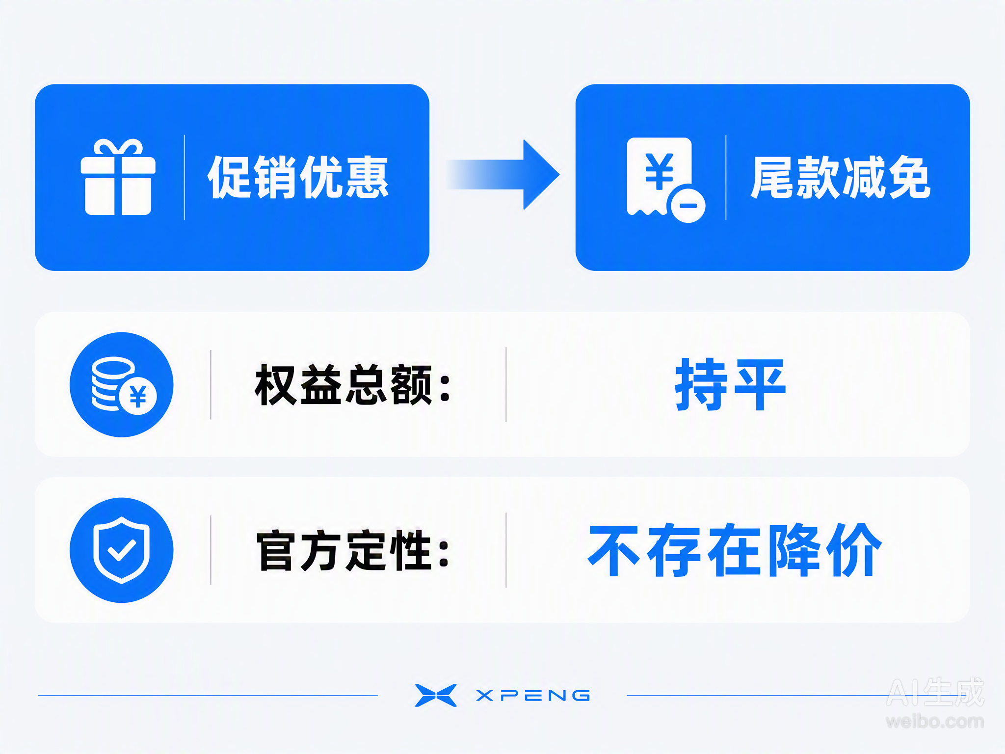 小鹏说没降价，只是把促销换成了尾款减免，权益总额还持平或微降。这话听着挺绕，但说