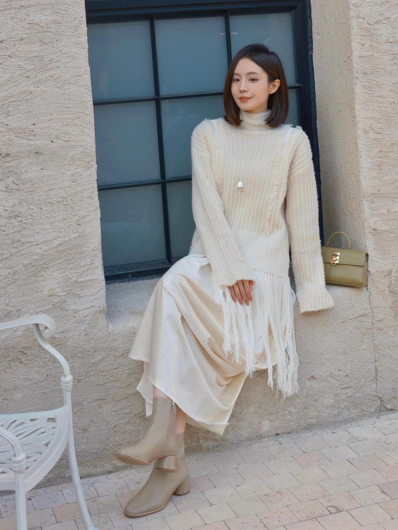 白裙飘飘#长发飘逸#穿出仙女人世界# 温柔风穿搭#气质俏丽#