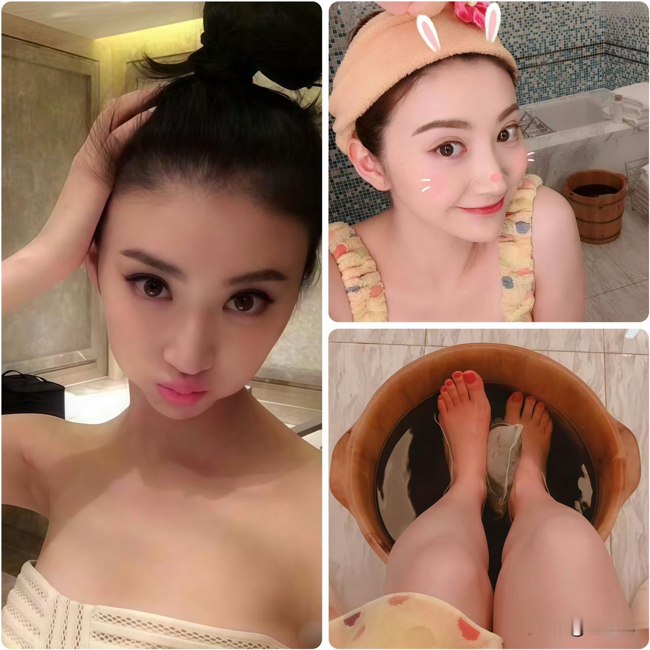 精心拍可爱浴妆，谁料景甜泡脚那一张才是全场焦点