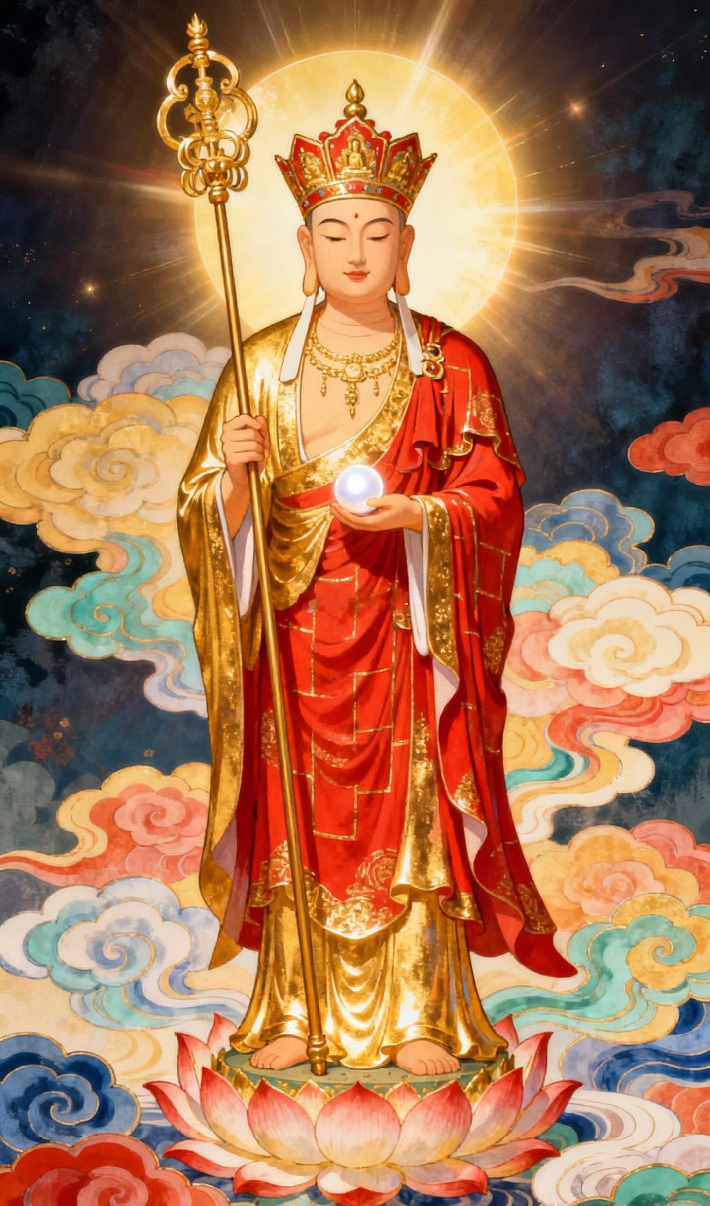 地藏王菩萨前诚心祈念，盼灾劫化解，病气远离，让大家余下的光阴里步履轻快，心无愁绪