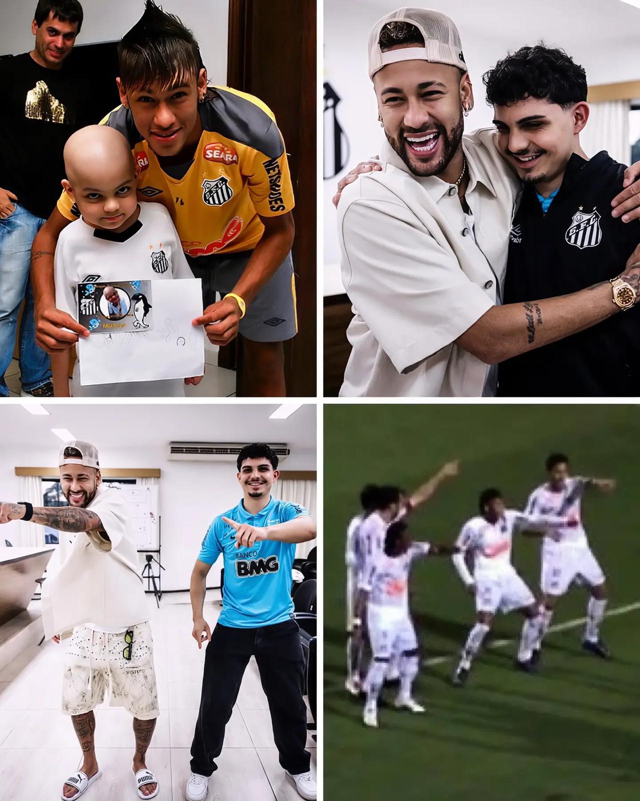 13年之约双向奔赴！内马尔与白血病患者重逢 2012年，桑托斯儿童马修斯正与白血