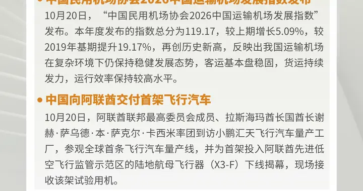 【看航空晚报】中国民用机场协会2026中国运输机场发展指数发布