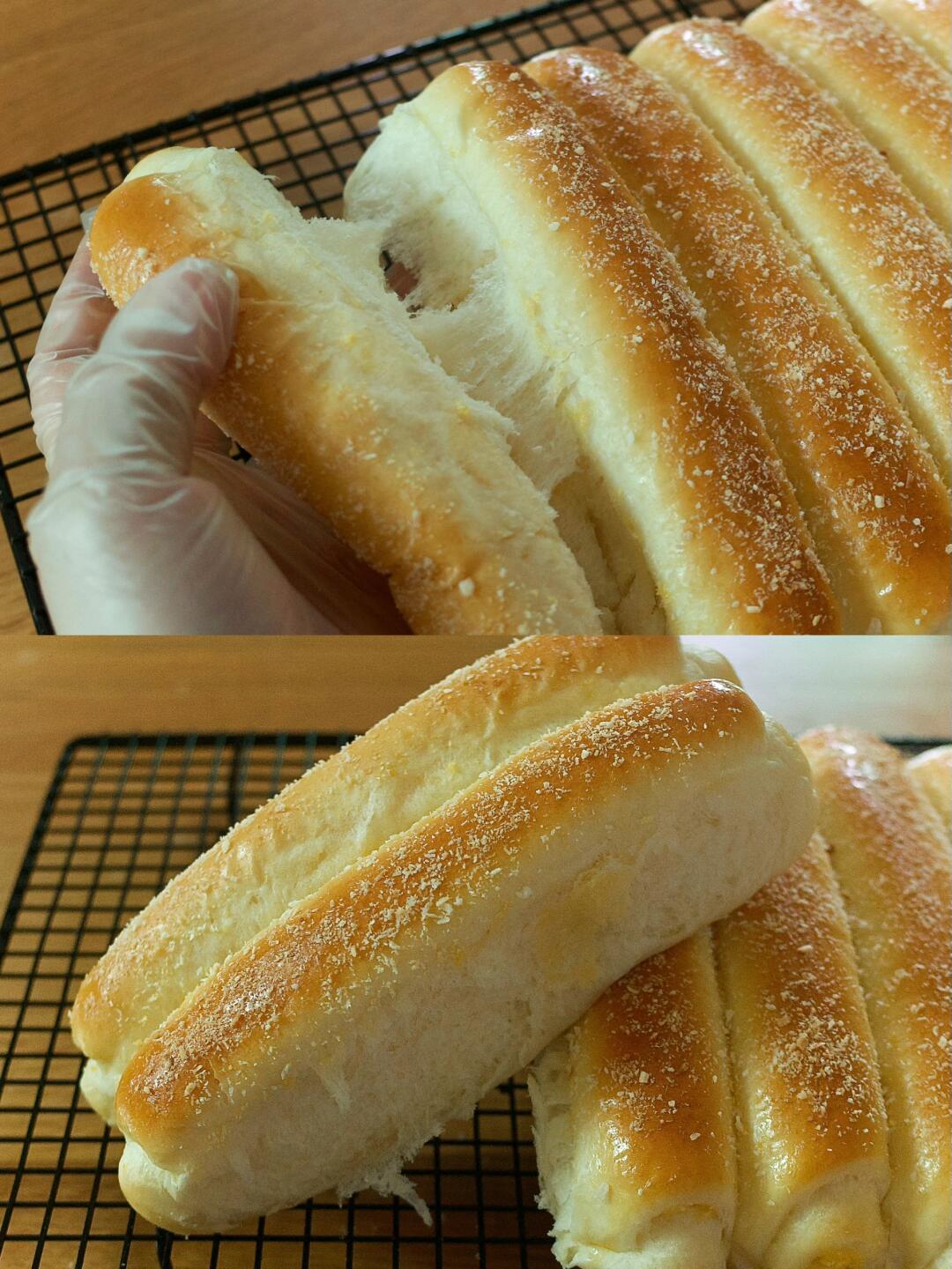 黄金椰奶卡仕达酱排包🥖拉丝又爆浆！好好吃
