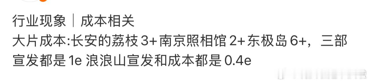 天哪 那东极岛亏本不少 ，这还没算传闻中的排片费 ​​​