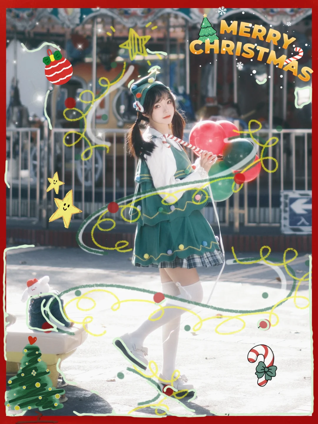 出逃圣诞树❗今天cos小圣诞树🎄啦～