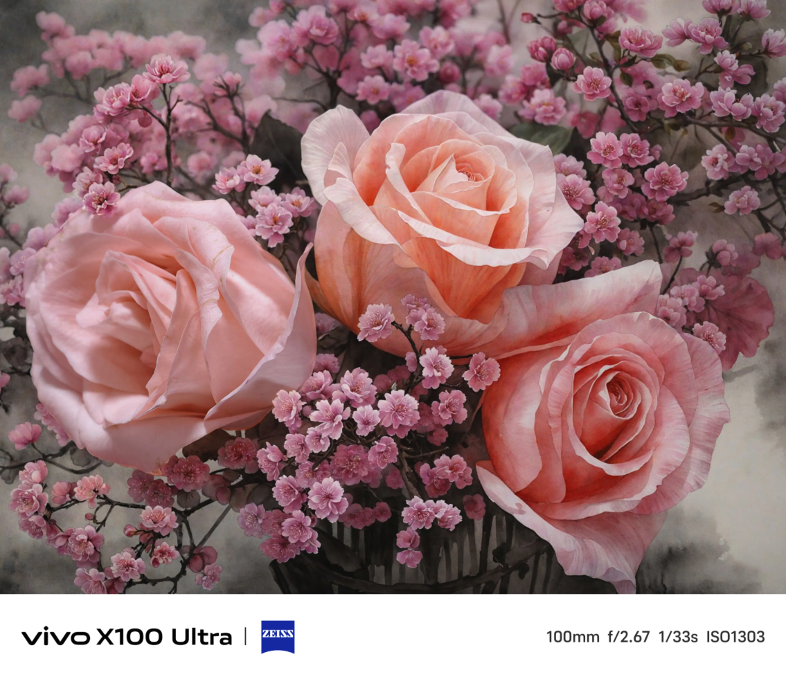 vivo X100 Ultra拍摄100mm 焦距能精准聚焦花卉，f/2.67 