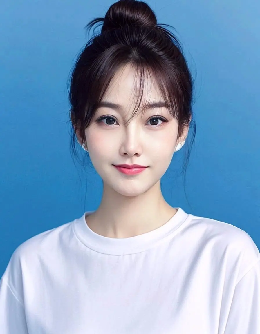 ai纯净蓝韵人像 ai不语只是一味的出证件照