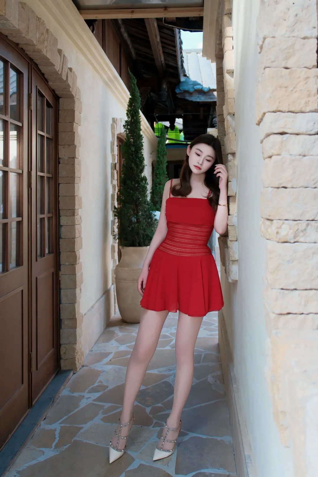 red｜红色连衣裙的氛围感❤️