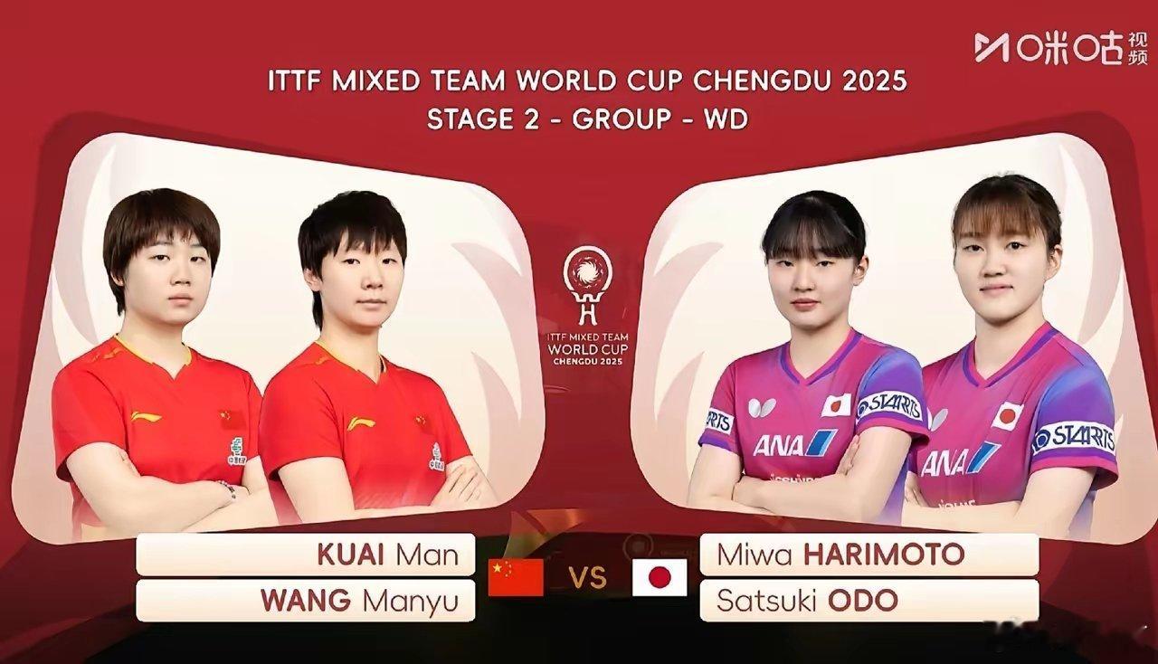 国乒8比5日本蒯蔓/王曼昱组合开局6：1领先，而后10：7领先，被日本队张本美和