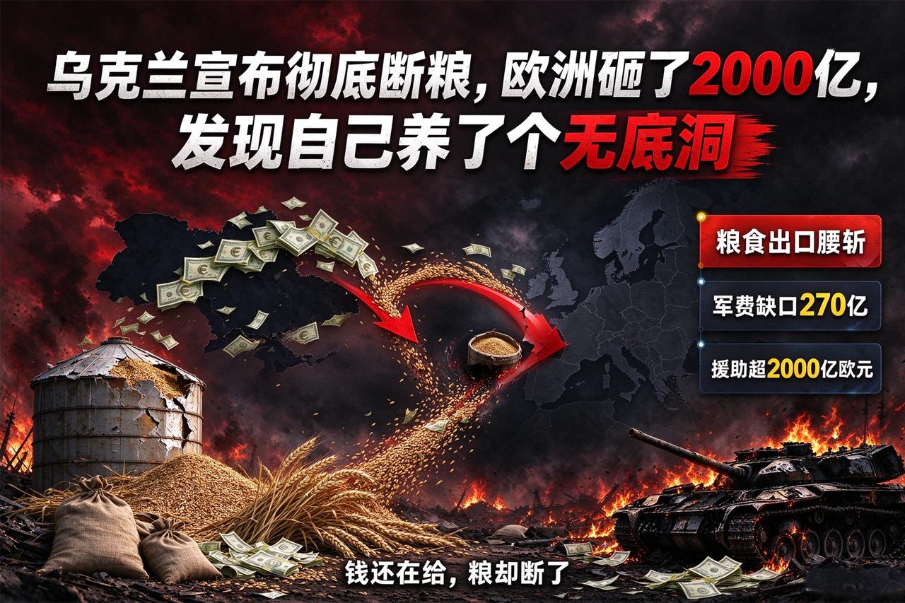乌克兰宣布彻底断粮，欧洲砸了2000亿，发现自己养了个无底洞！

俄乌冲突打到现