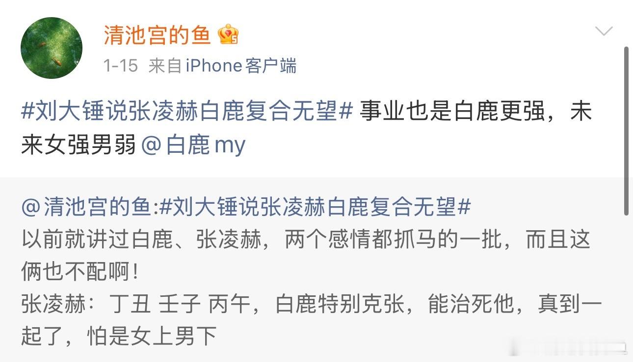 业内评价白鹿以前就说过白鹿事业运很不错，就是感情抓马点 