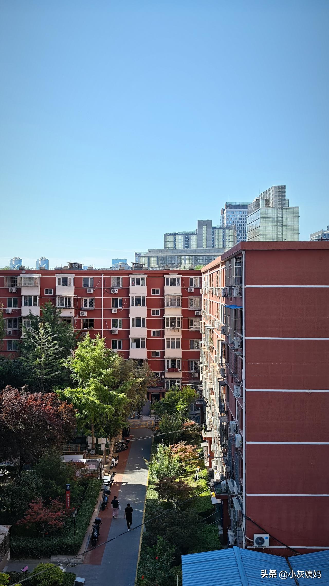 北京天气今天北京空气超好，晴空万里。早上恰好在我家拍了一张照片。