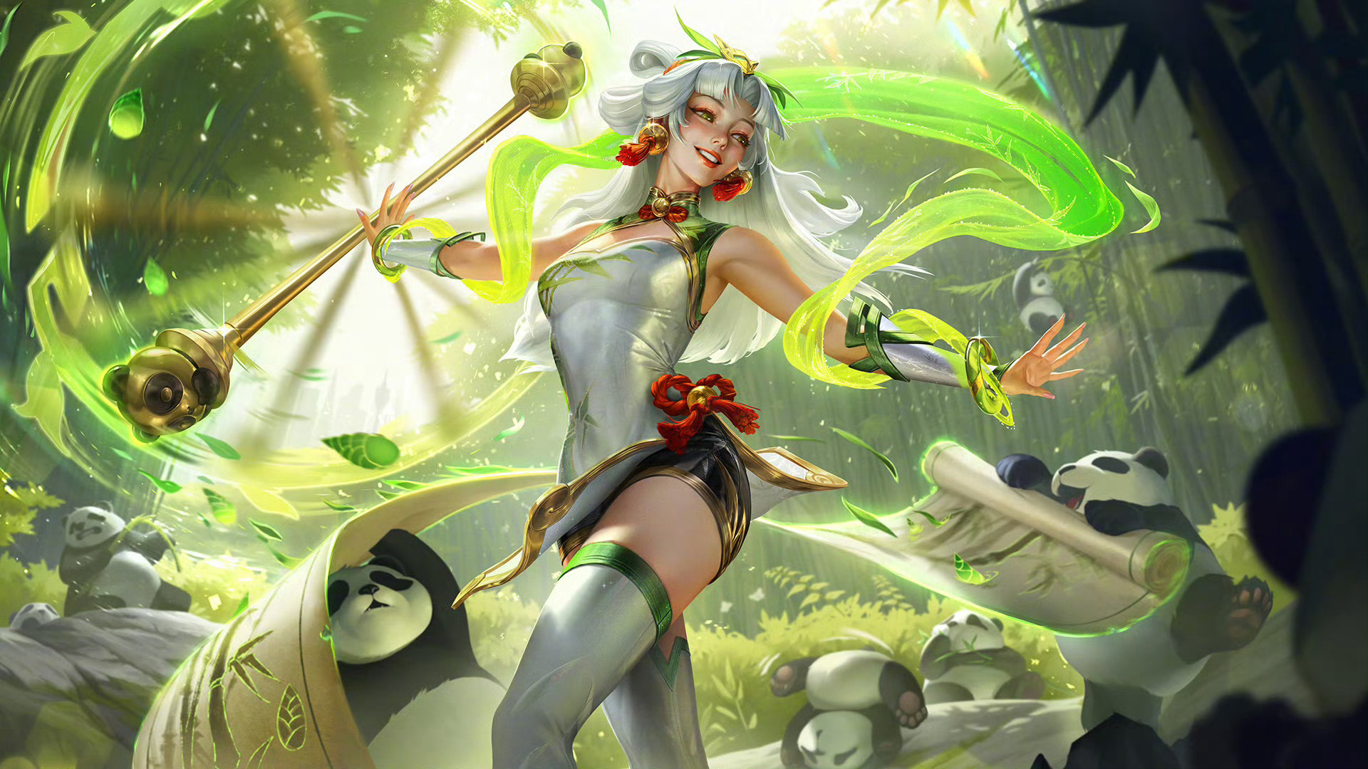 LOL新皮肤高清原画熊猫娃娃 拉克丝（暂译）机械先驱 维克托机神 孙悟空机神 德