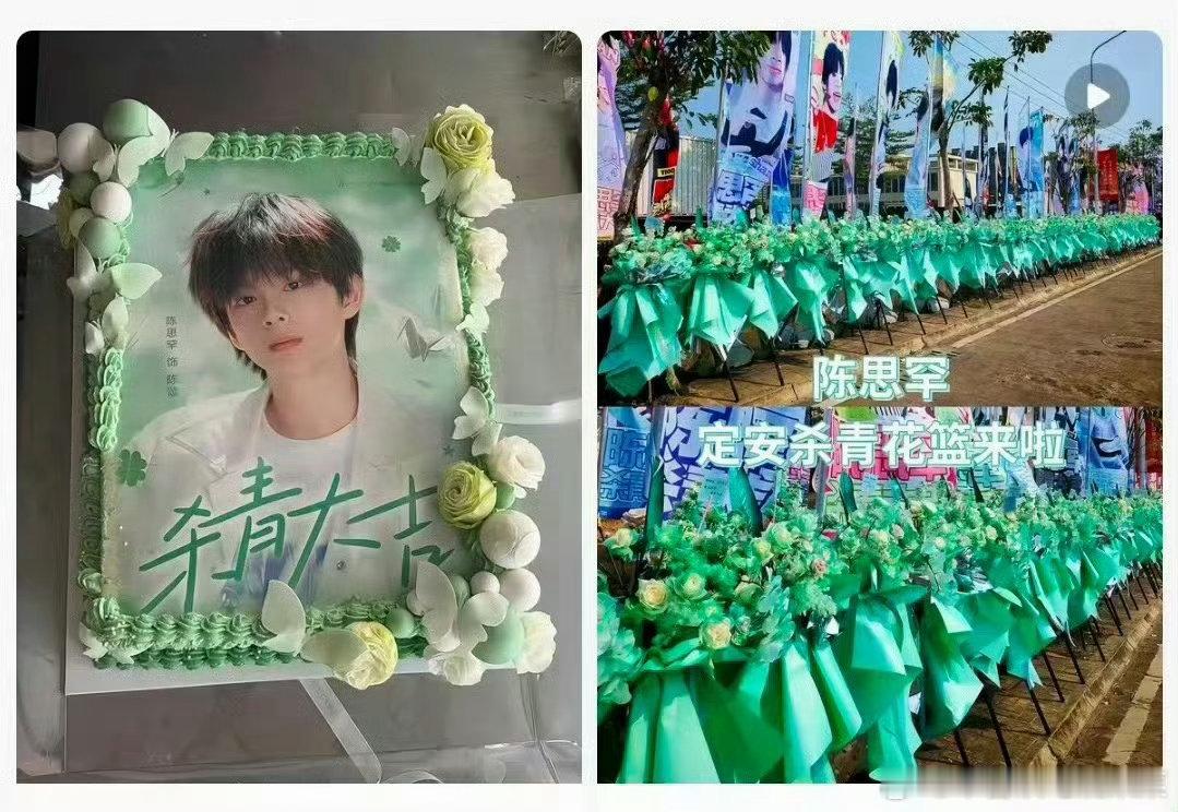 tg csh家蛋糕怎么是绿色的 我还以为是张函瑞的呢我怎么记得他家应援色是青色呢