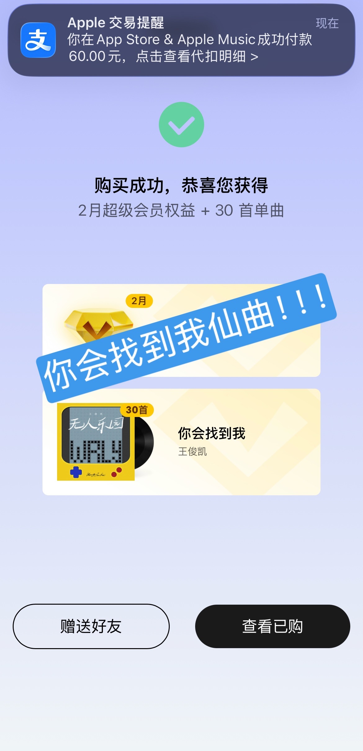 不要厚此薄彼，《你会找到我》也记得购买和音乐推助力《你会找到我》上去跟《无人乐园