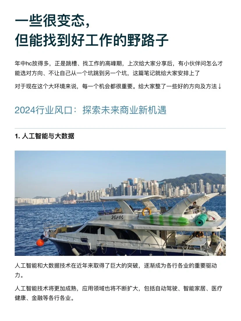一些很变态，但能找到好工作的野路子