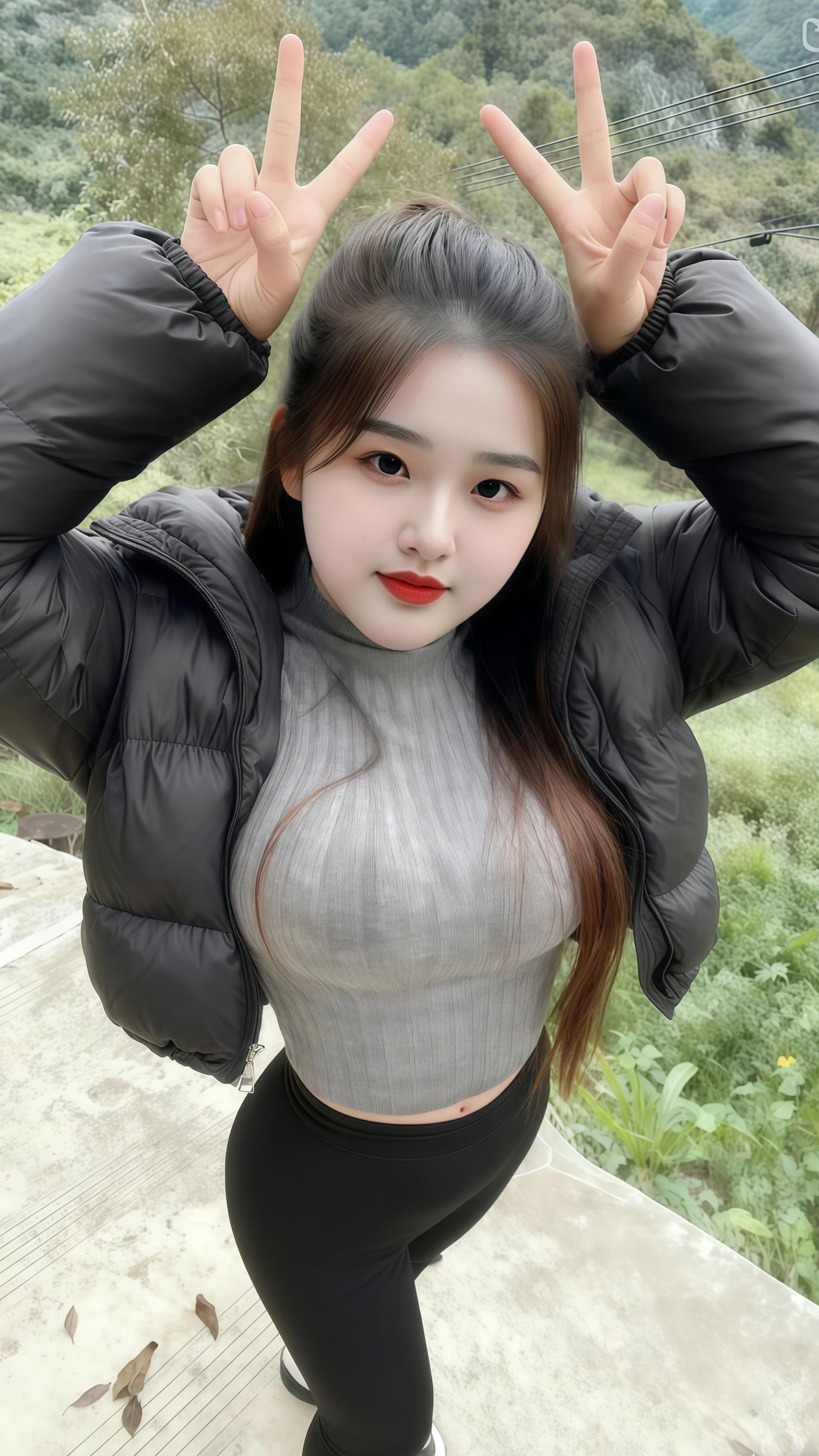 我要上热们 好身材好气质 街拍小姐姐穿搭 秀出好身材 自然风景区