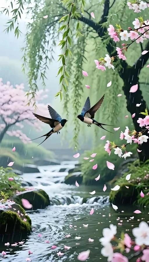 上联：花绽枝头春满园
下联：姹紫嫣红争娇艳