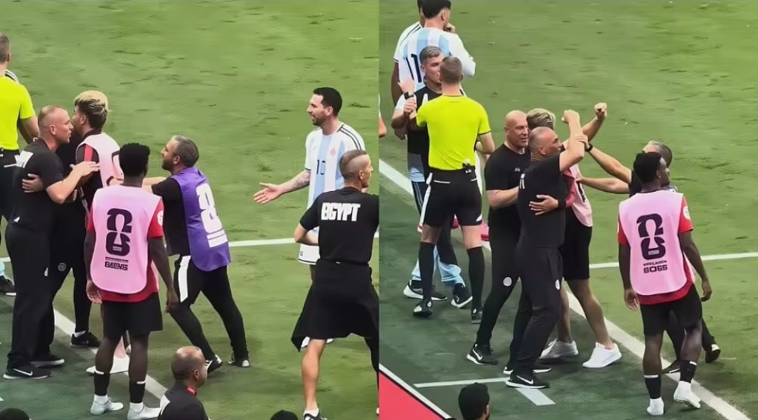 赛后插曲曝光！埃及主帅与梅西碰面，比出FIFA申诉手势世界杯16强战，阿根廷上演