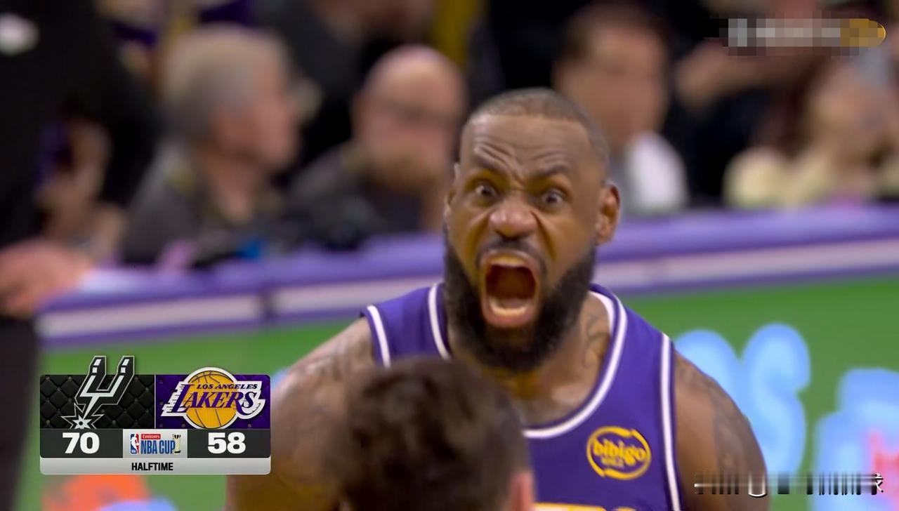 湖人老将詹姆斯真是太拼了！虽然今天湖人在主场以119：132输给了马刺，无缘NB