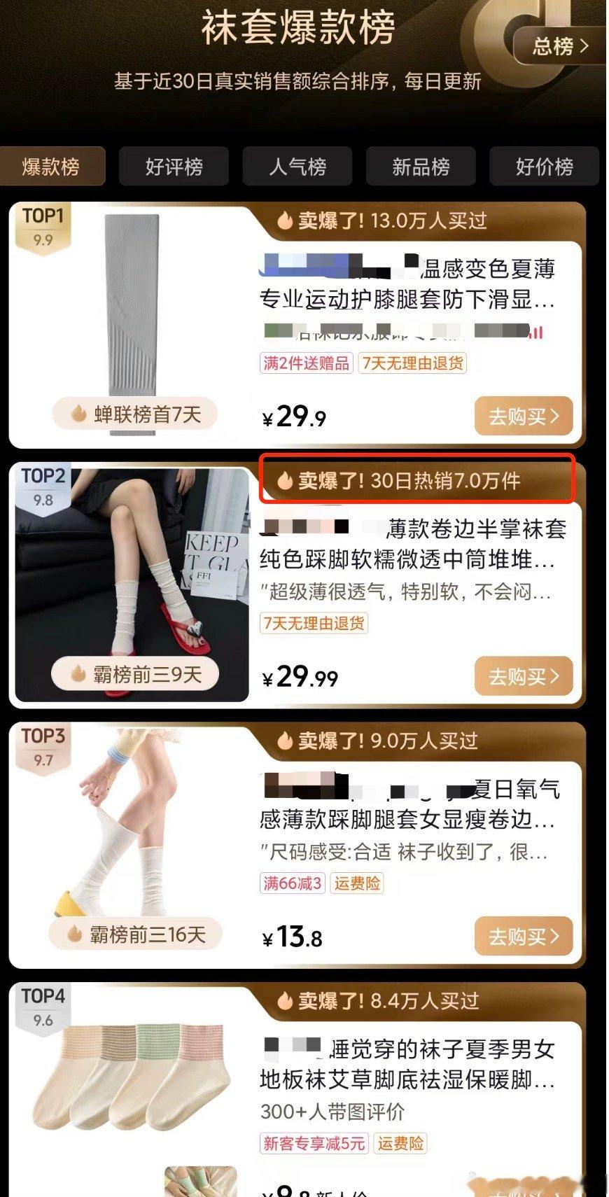 【半掌袜穿搭爆火有店铺半掌袜30天卖7万件】近日，“半掌袜穿搭”在社交平台走红，