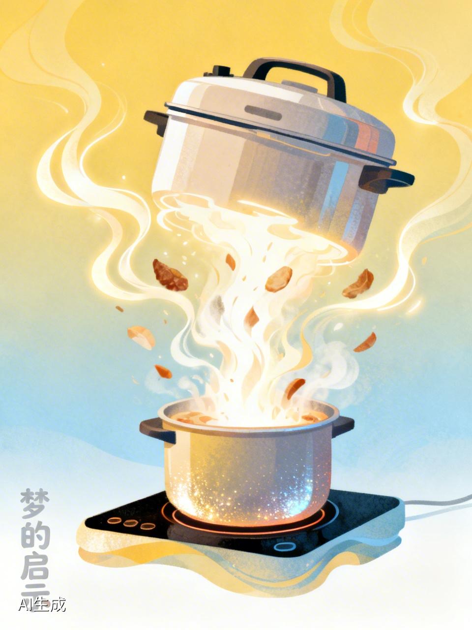 我昨晚做的梦谁来给我解解？梦到我用电饭煲煮鸡和兔子，忘了计时，锅砰的一声爆了。接