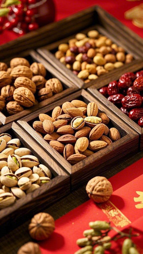 京东坚果年礼5折过年期间吃干果不仅是一种传统习俗，还蕴含着丰富的寓意，象征着对新
