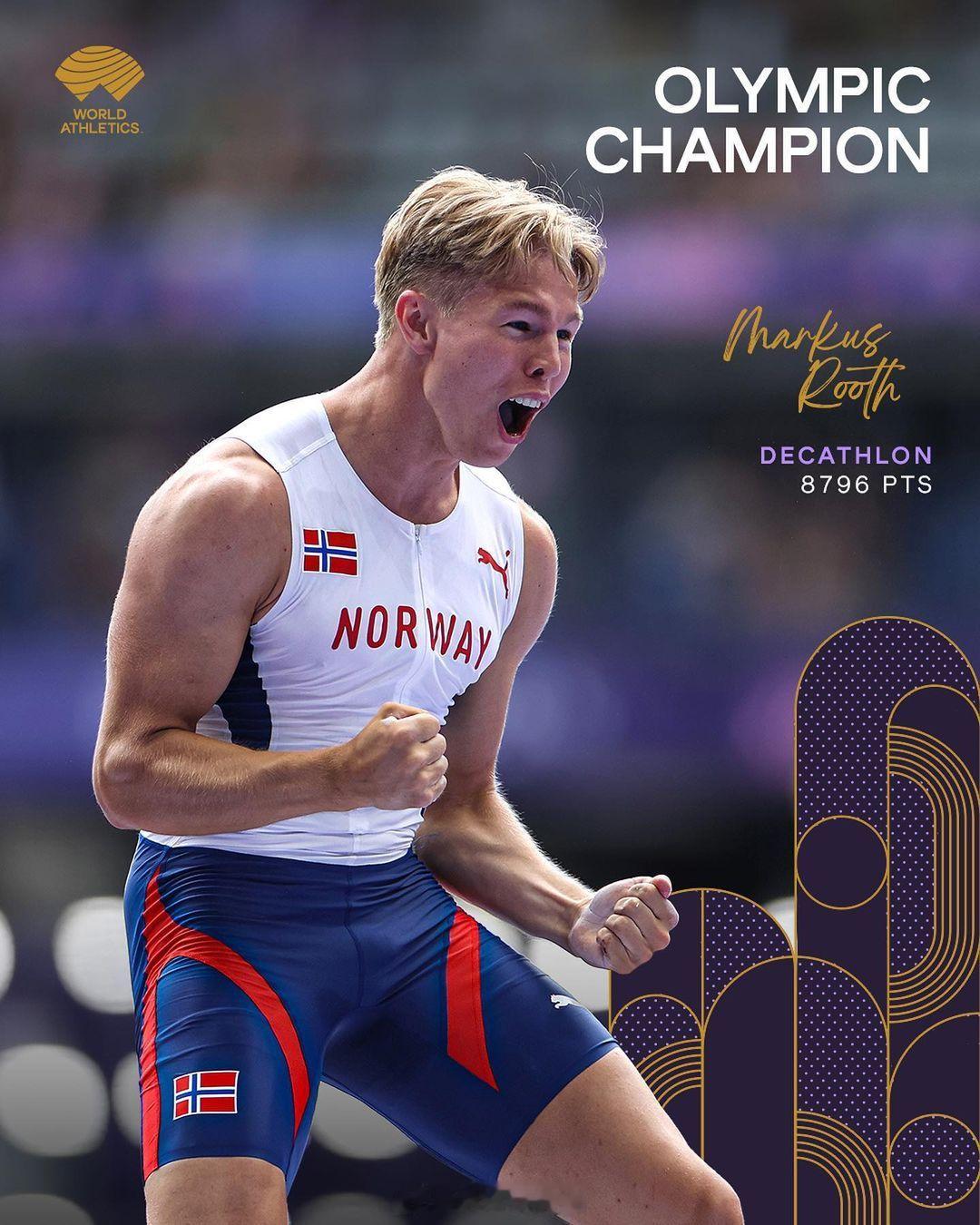 2024巴黎奥运会田径男子十项全能。昨天发现加拿大 Damian Warner 