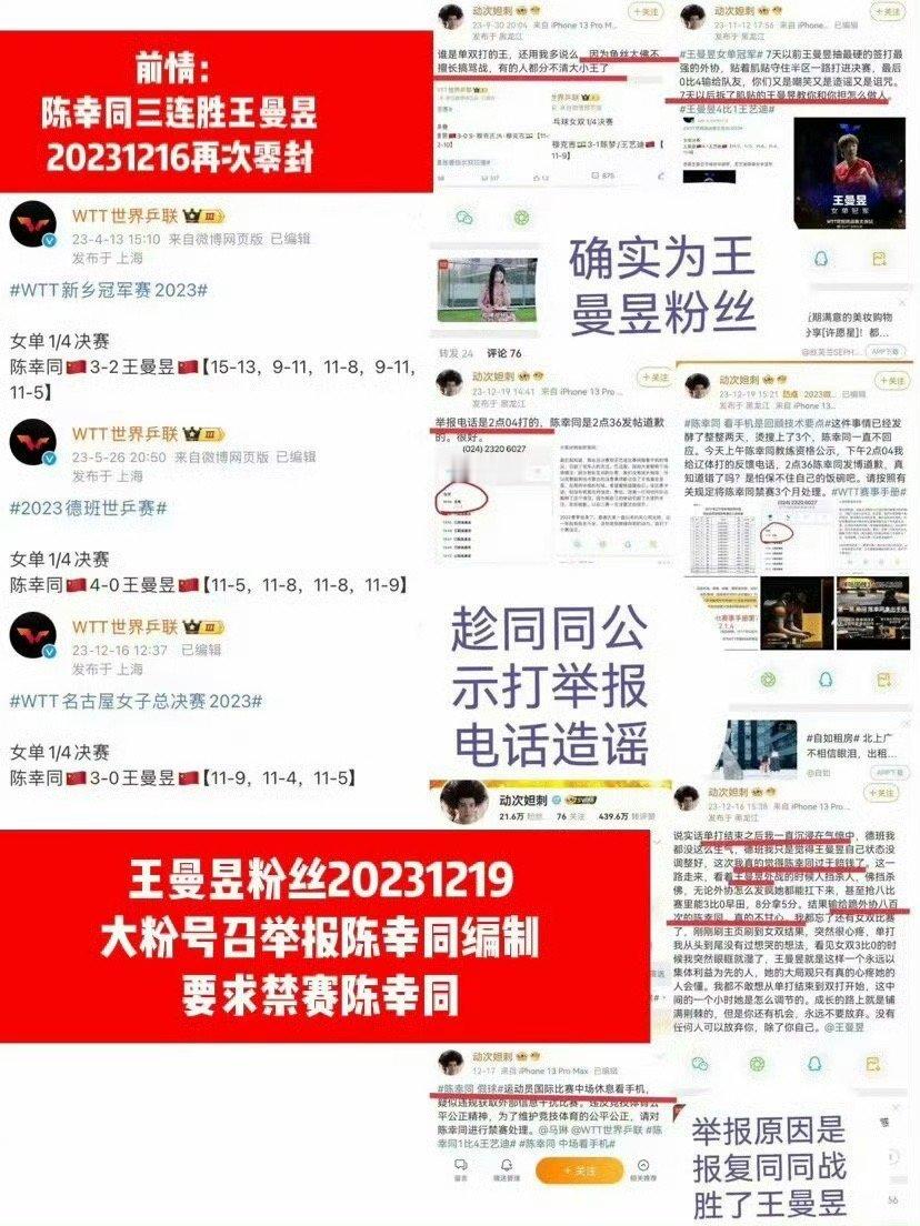 国乒球迷要的是公开和透明 请WTT公布财报，清除赋0分和罚款这些霸王条款，还有个