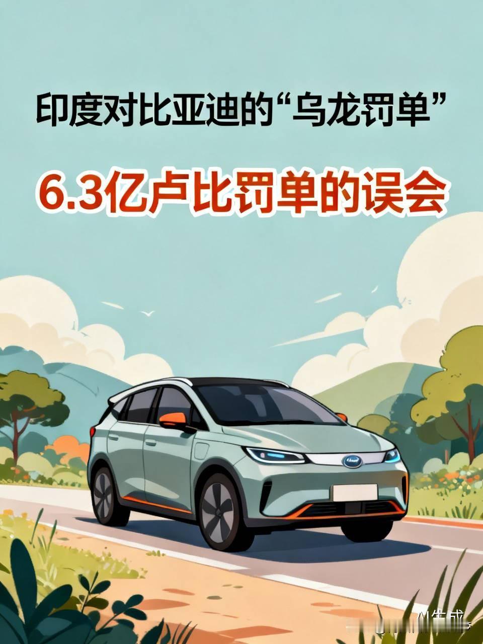 印度又闹出了一个笑话！
据悉，今年7日，印度对比亚迪开出6.3亿罚单，这个罚单一