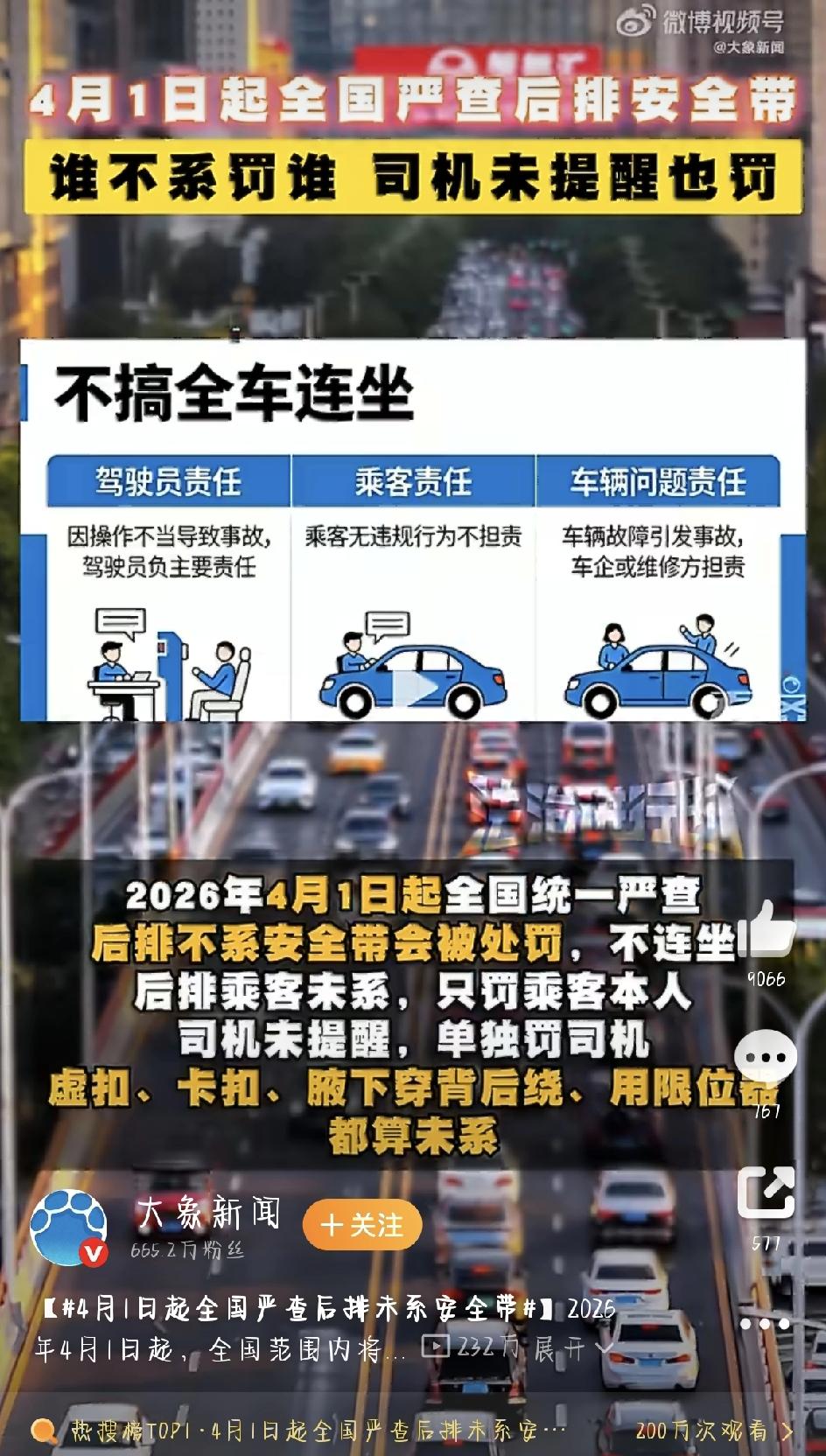 注意啦！从2026年4月1日起，全国要动真格严查后排安全带了！以后不管坐前排还是